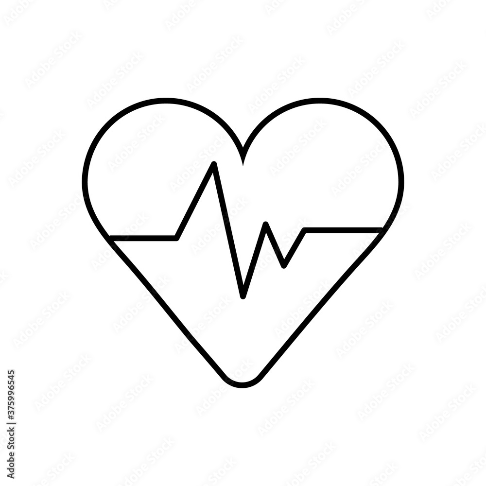 medical heart cardiology pulse line icon medical heart cardiology pulse line icon