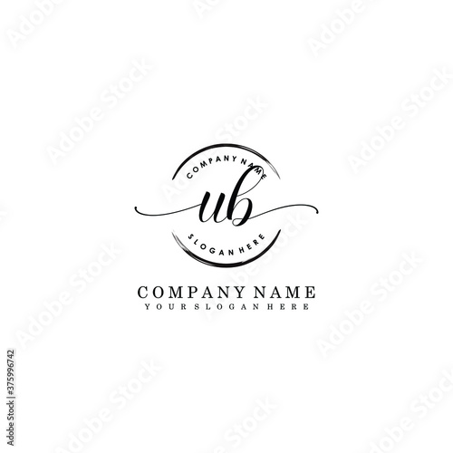 UB Initial handwriting logo template vector 