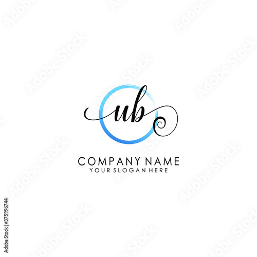 UB Initial handwriting logo template vector 