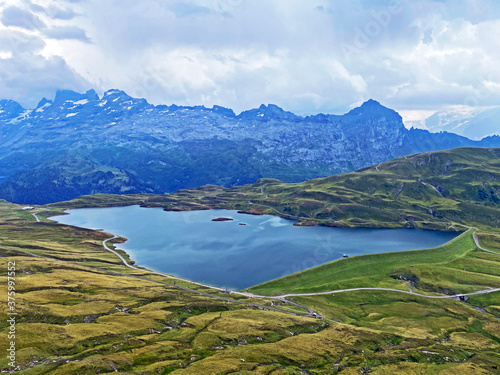 The alpine lake Tannensee or Tannen Lake in the Uri Alps mountain massif, Kerns - Canton of Obwald, Switzerland (Kanton Obwalden, Schweiz) photo