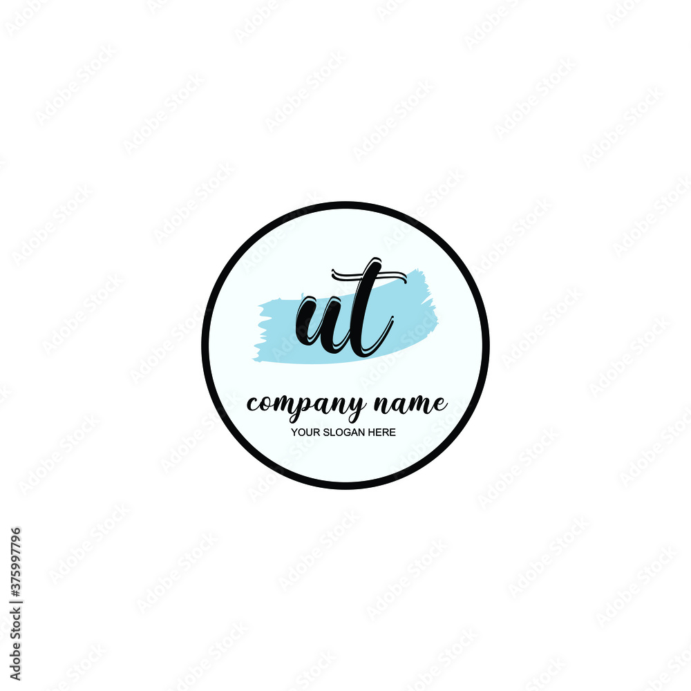 UT Initial handwriting logo template vector UT Initial handwriting logo template vector