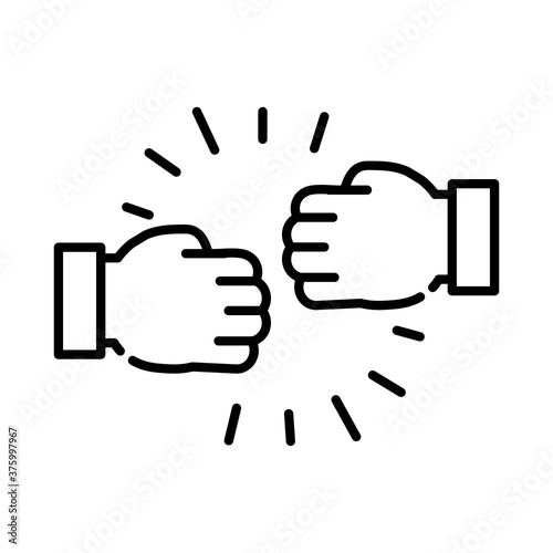 handshake fists line style icon