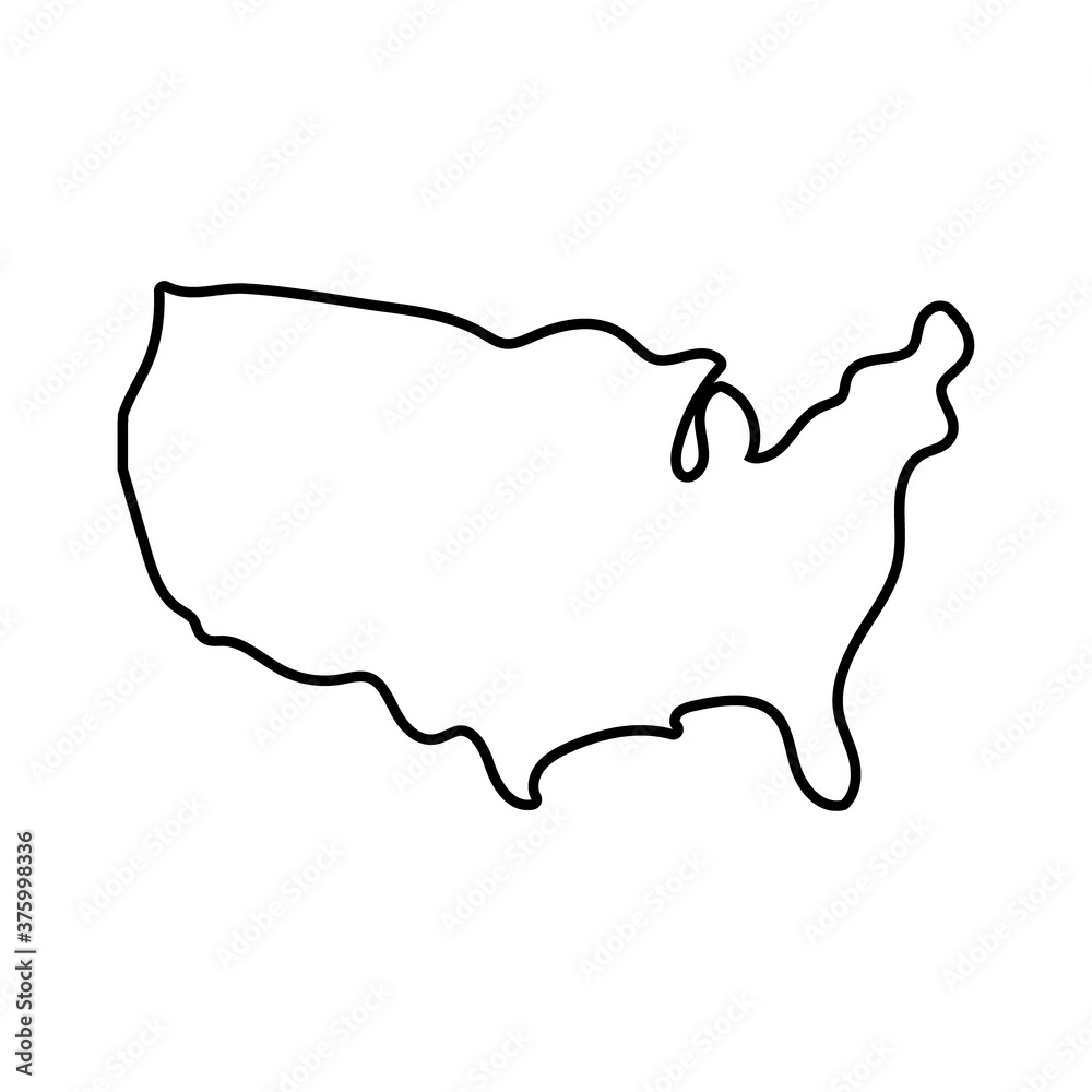 usa elections flag in map line style icon usa elections flag in map line style icon