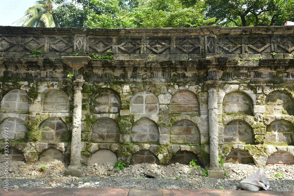 Fototapeta premium Niches wall of park cemetery in Manila, Philippines