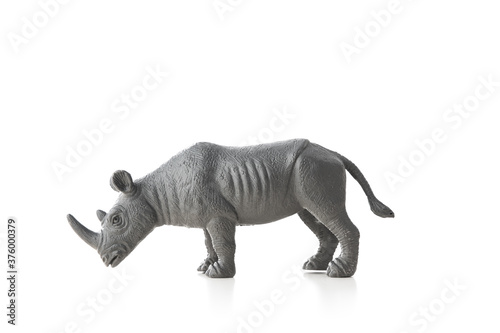 Rhinoceros toy isolated on white background