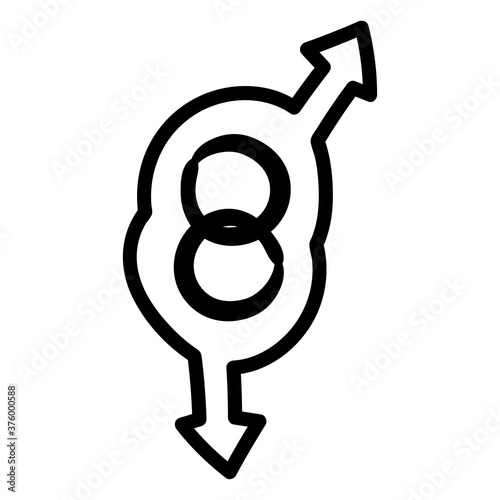gay gender symbol of sexual orientation line style icon