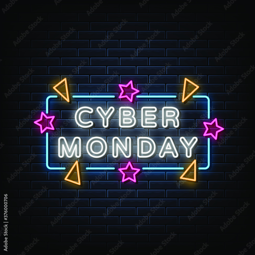 Cyber monday sale neon sign, neon style Cyber monday sale neon sign, neon style