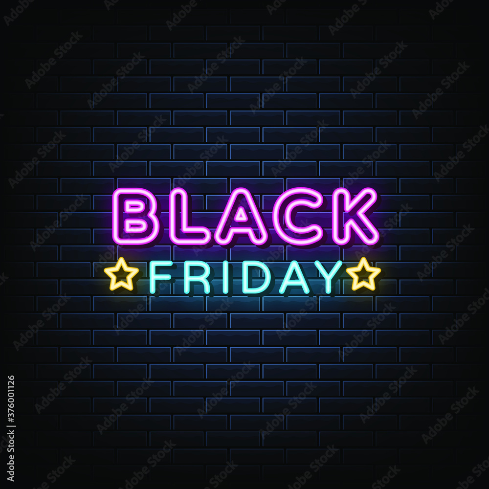 Black friday neon sign, neon style Black friday neon sign, neon style