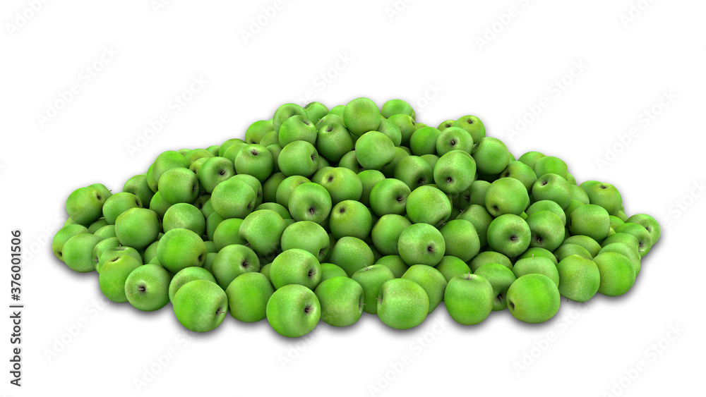 Pile of green apples - 3d render Pile of green apples - 3d render