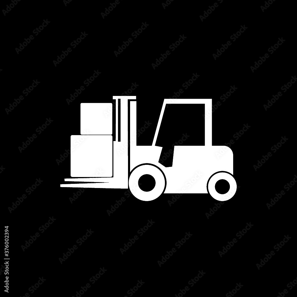 Forklift icon isolated on dark background 