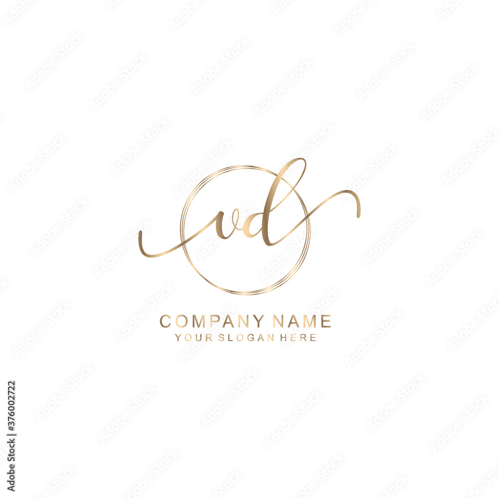 VD Initial handwriting logo template vector VD Initial handwriting logo template vector