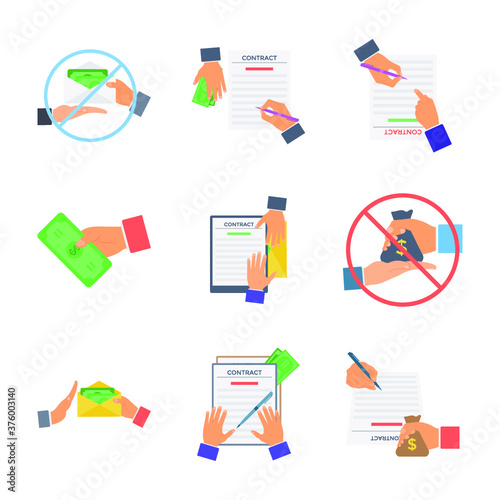 Anti Corruption Flat Icons