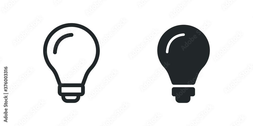 light bulb on white background. vector illustration of idea symbol light bulb on white background. vector illustration of idea symbol