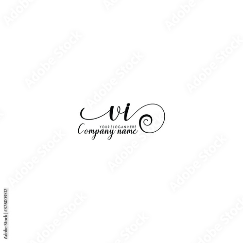 VI Initial handwriting logo template vector 