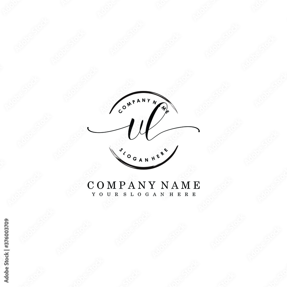 VL Initial handwriting logo template vector VL Initial handwriting logo template vector