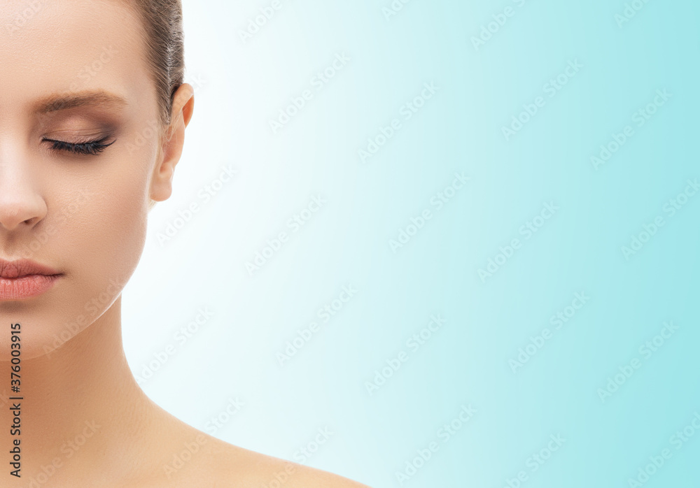 Face of a beautifyl girl. Plastic surgery, skin lifting and cosmetics concepts. Face of a beautifyl girl. Plastic surgery, skin lifting and cosmetics concepts.
