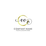 VO Initial handwriting logo template vector
