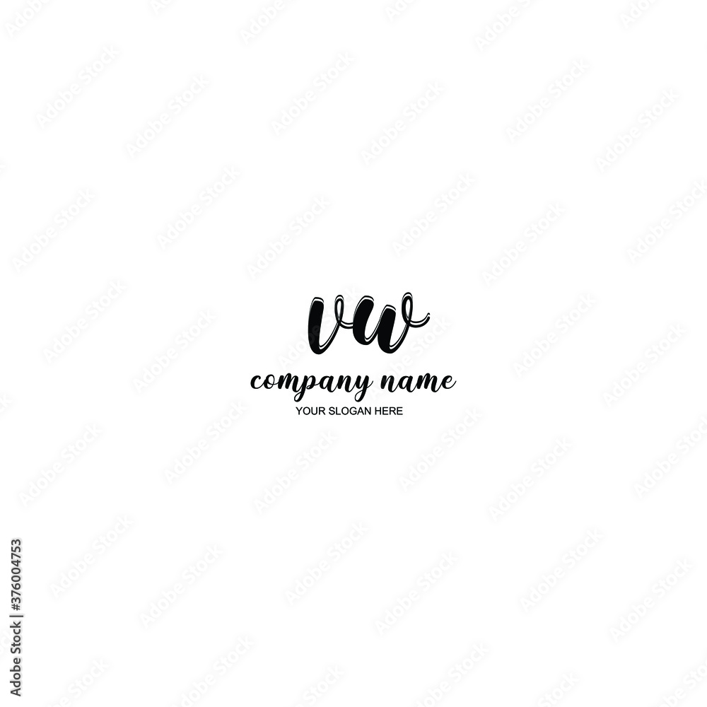 Initial handwriting logo template vector