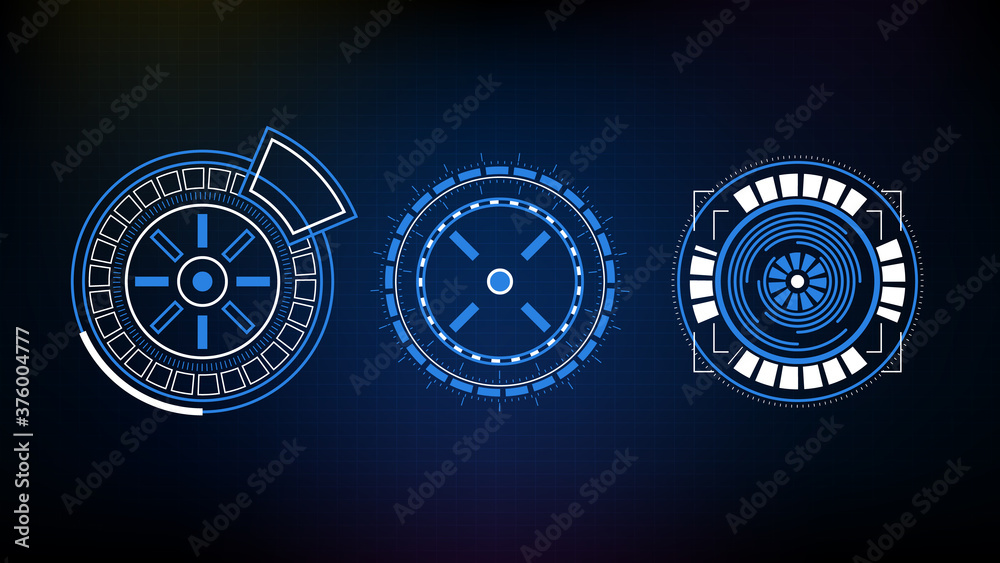 Abstract futuristic background of Circle interface sci fi frame hud ui collection