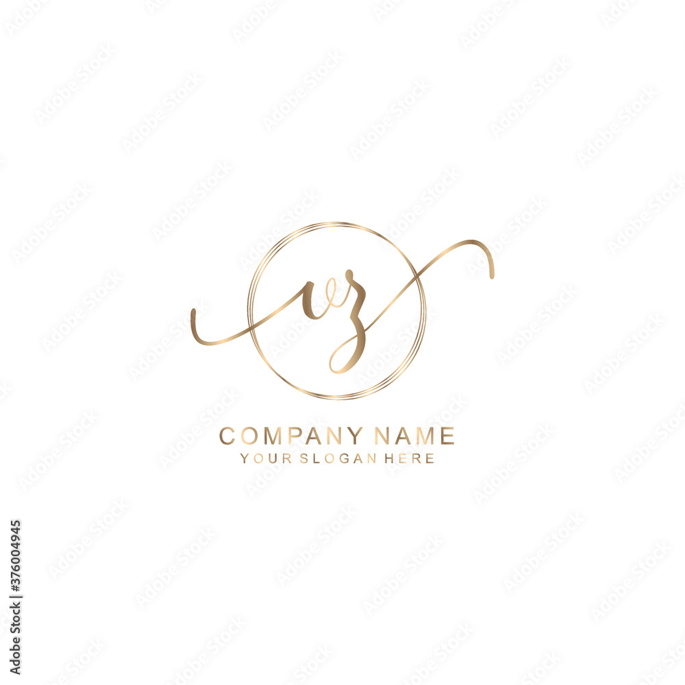 VZ Initial handwriting logo template vector VZ Initial handwriting logo template vector