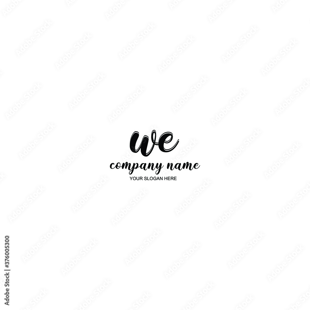 WE Initial handwriting logo template vector WE Initial handwriting logo template vector