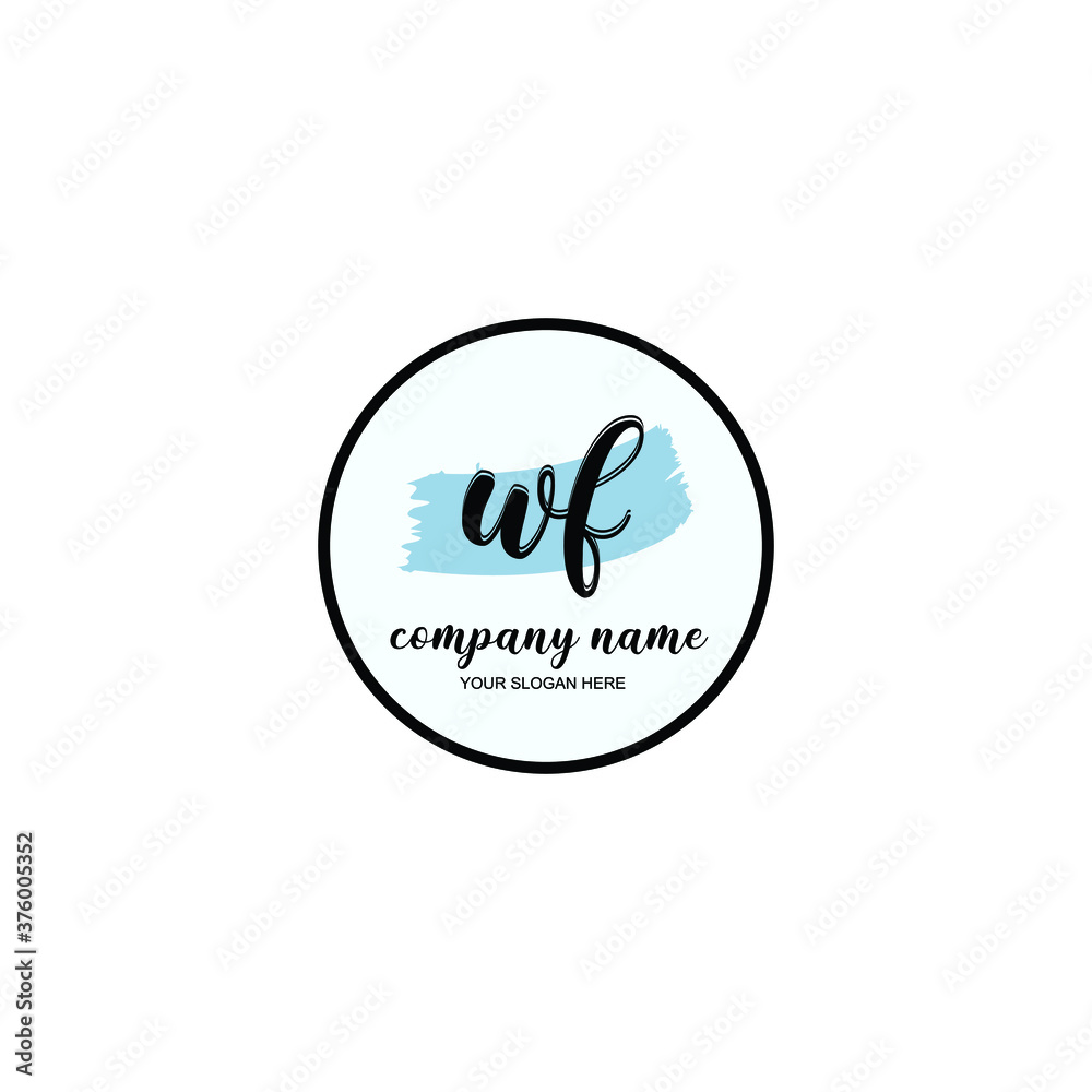 WF Initial handwriting logo template vector WF Initial handwriting logo template vector