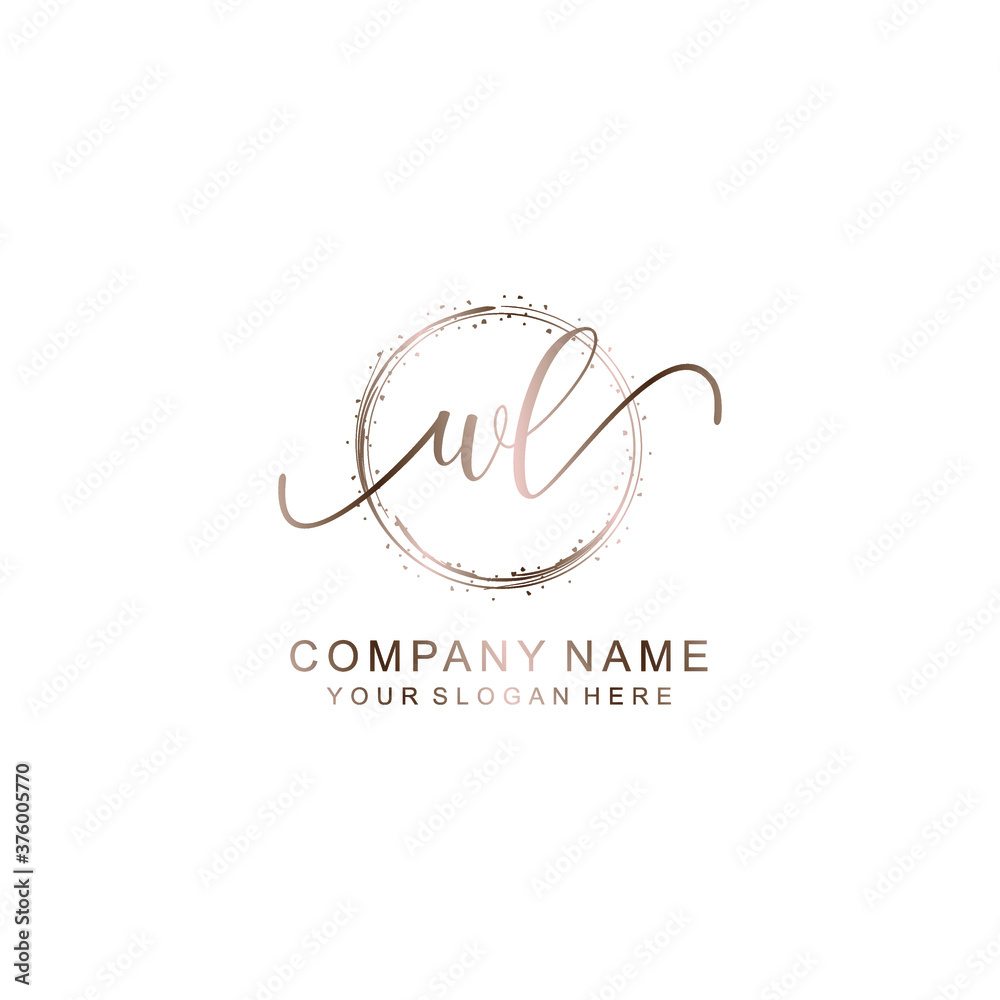 WL Initial handwriting logo template vector WL Initial handwriting logo template vector