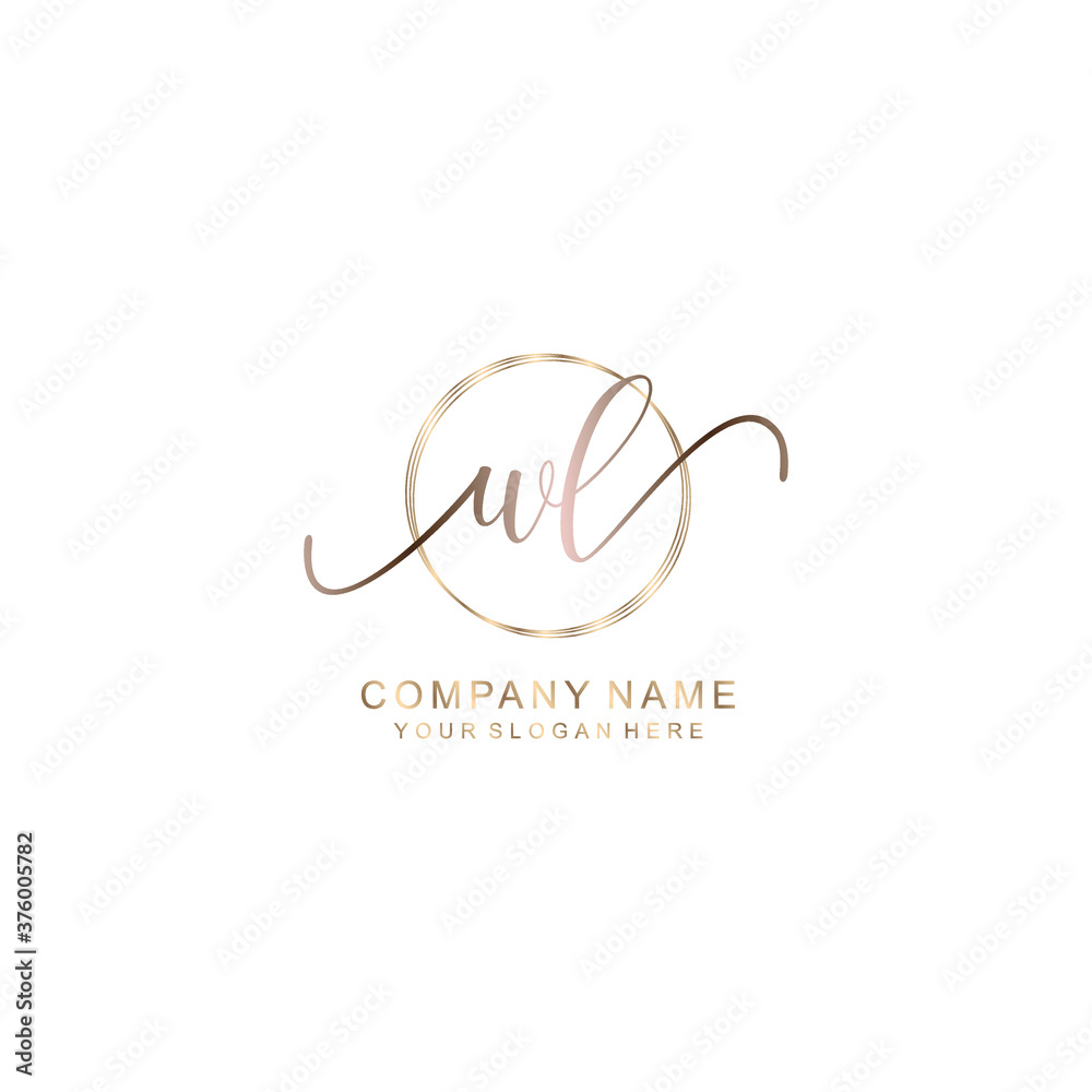 WL Initial handwriting logo template vector WL Initial handwriting logo template vector