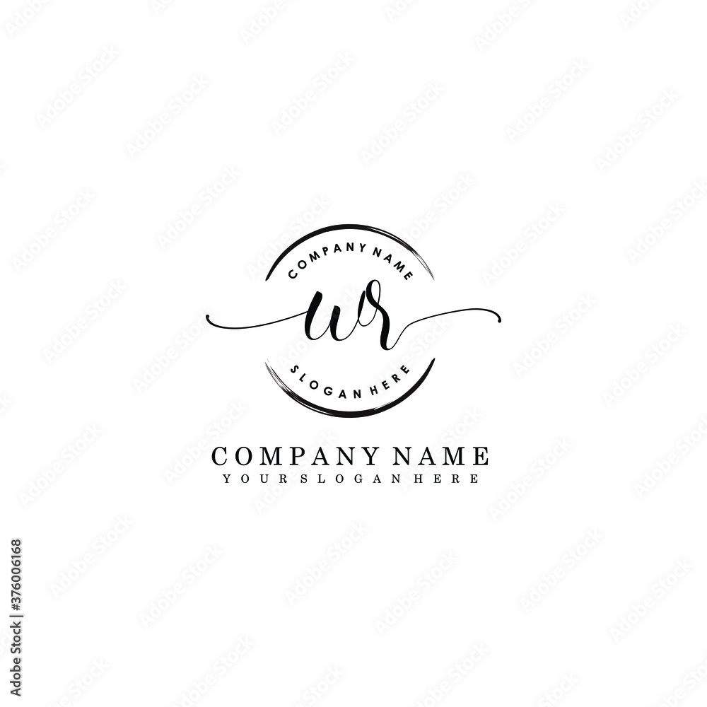WR Initial handwriting logo template vector WR Initial handwriting logo template vector