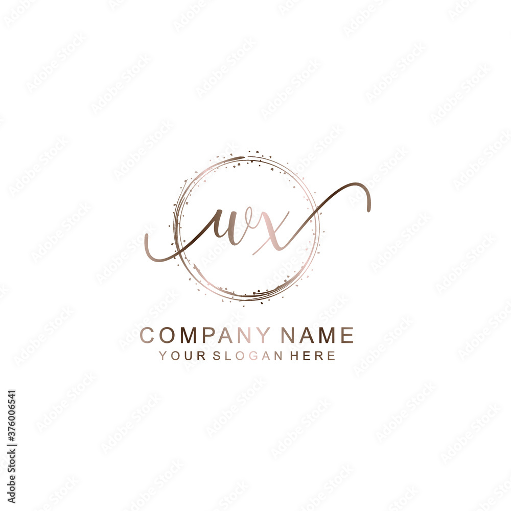 WX Initial handwriting logo template vector WX Initial handwriting logo template vector