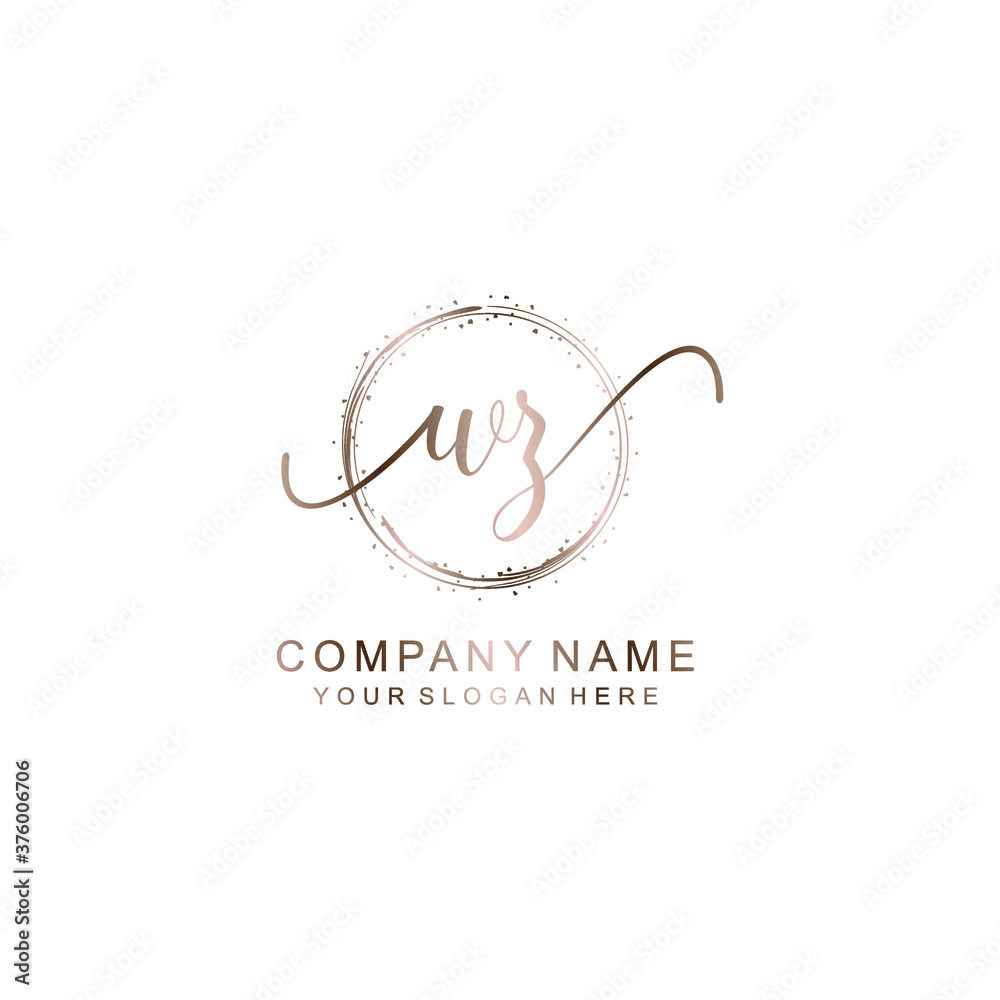 Fototapeta premium WZ Initial handwriting logo template vector