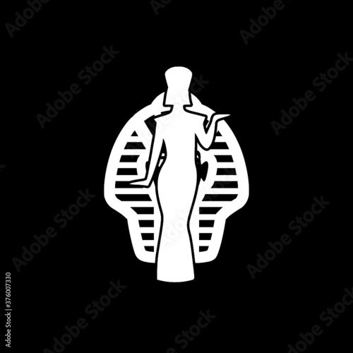 Cleopatra icon for web design isolated on dark background