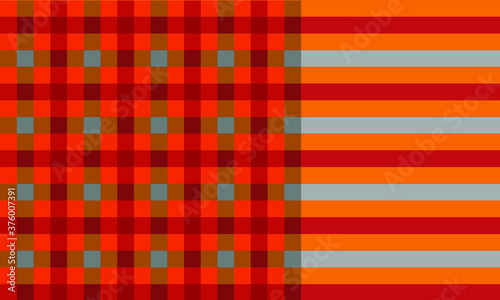 orange, red and gray Thai loincloth Seamless Tartan Pattern Background.  Trendy Tiles Vector Illustration for Wallpapers.