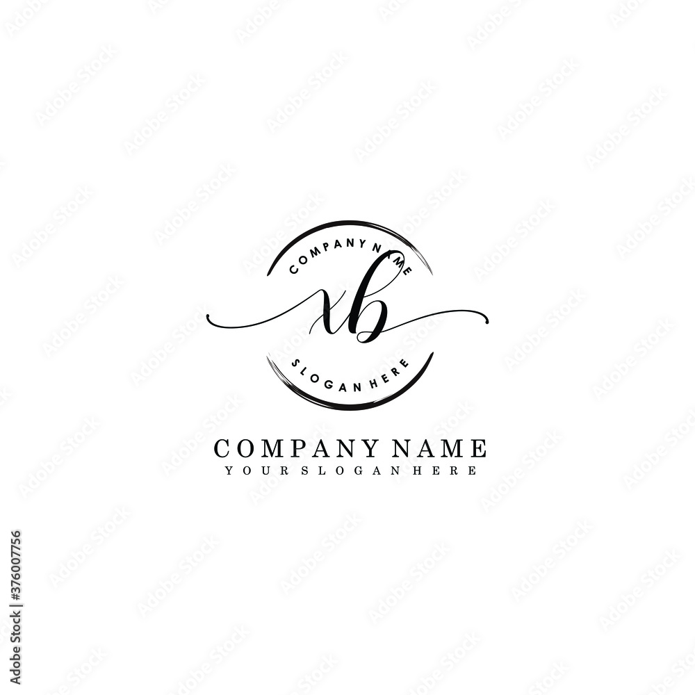 XB Initial handwriting logo template vector XB Initial handwriting logo template vector