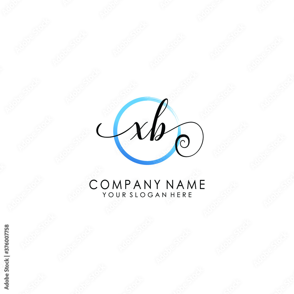 XB Initial handwriting logo template vector XB Initial handwriting logo template vector