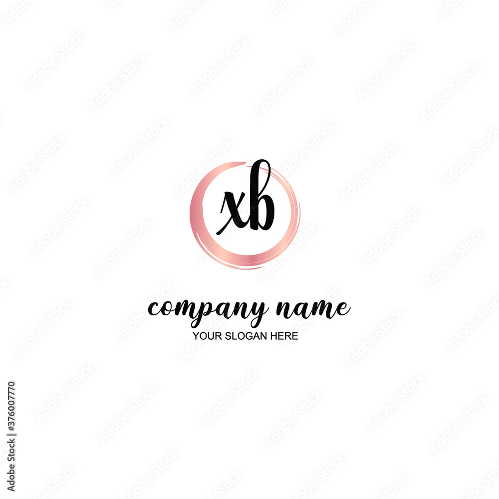 XB Initial handwriting logo template vector