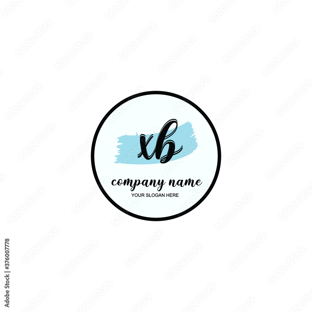 XB Initial handwriting logo template vector XB Initial handwriting logo template vector