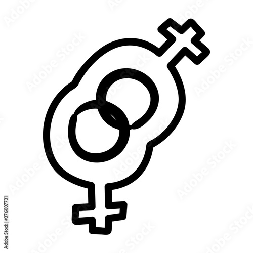 lesbian gender symbol of sexual orientation line style icon