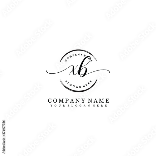 XB Initial handwriting logo template vector