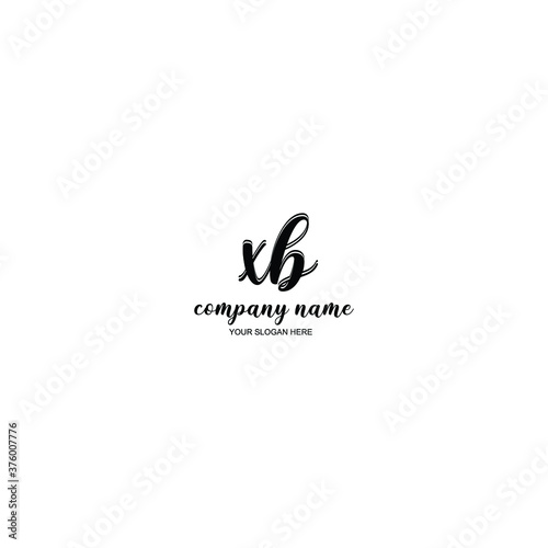 XB Initial handwriting logo template vector