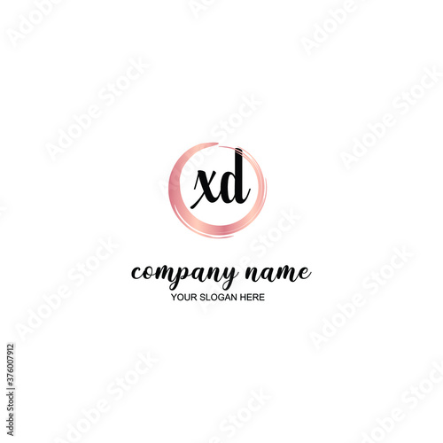 XD Initial handwriting logo template vector