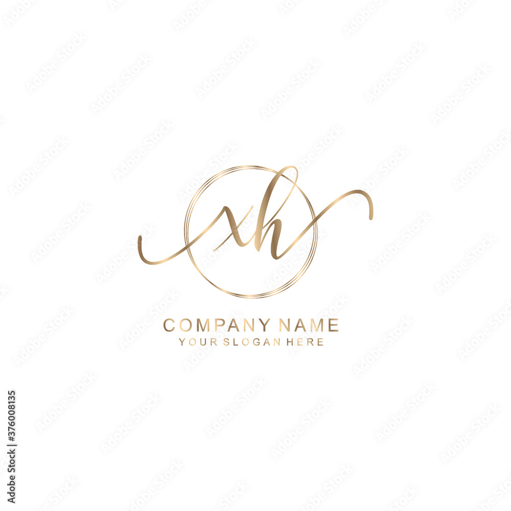 XH Initial handwriting logo template vector XH Initial handwriting logo template vector