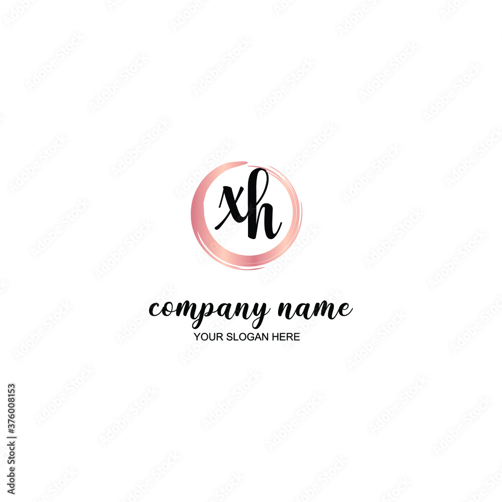 XH Initial handwriting logo template vector XH Initial handwriting logo template vector