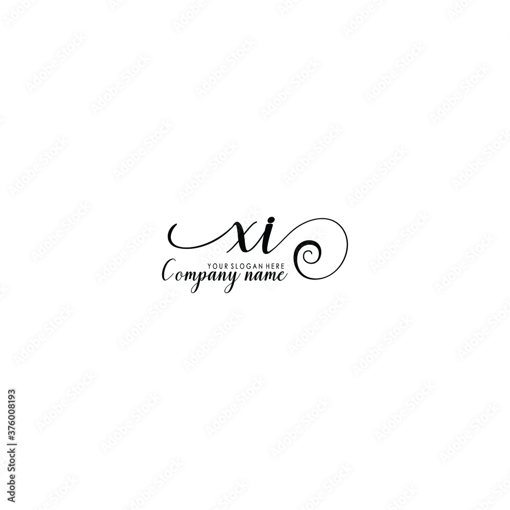 XI Initial handwriting logo template vector XI Initial handwriting logo template vector
