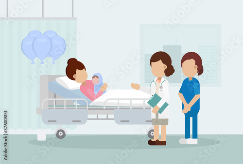 Maternity ward with doctor