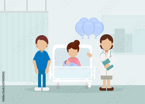 Maternity ward with doctor