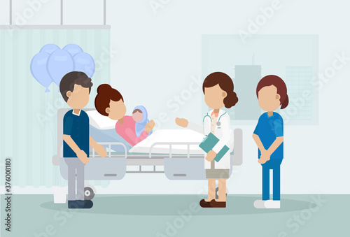 Maternity ward with doctor
