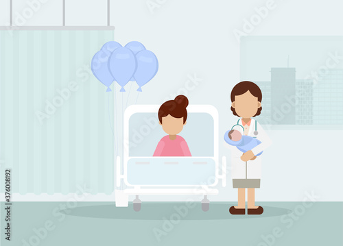 Maternity ward with doctor