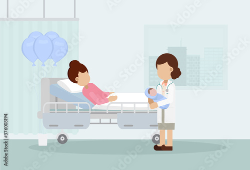 Maternity ward with doctor