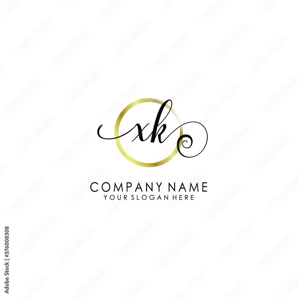 XK Initial handwriting logo template vector XK Initial handwriting logo template vector